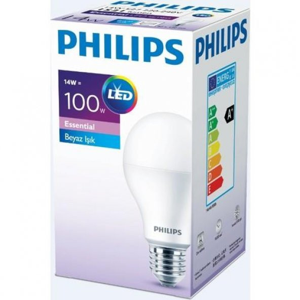 Philips Essential 14 W-100W Led Ampul BEYAZ IŞIK E27