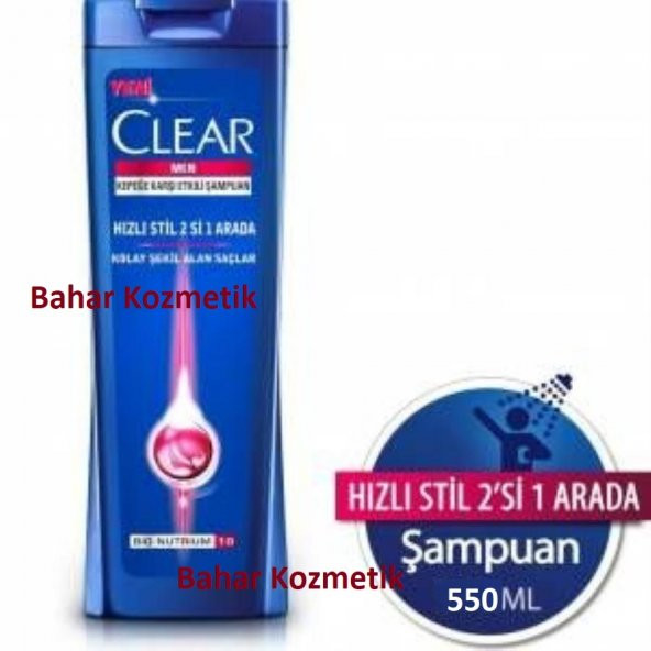 CLEAR ŞAMPUAN 500 ML MEN HIZLI STİL 2Sİ 1ARADA