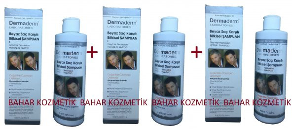 Dermaderm Beyaz Saç Karışıtı Bitkisel Şampuan 250Ml 3 Adet