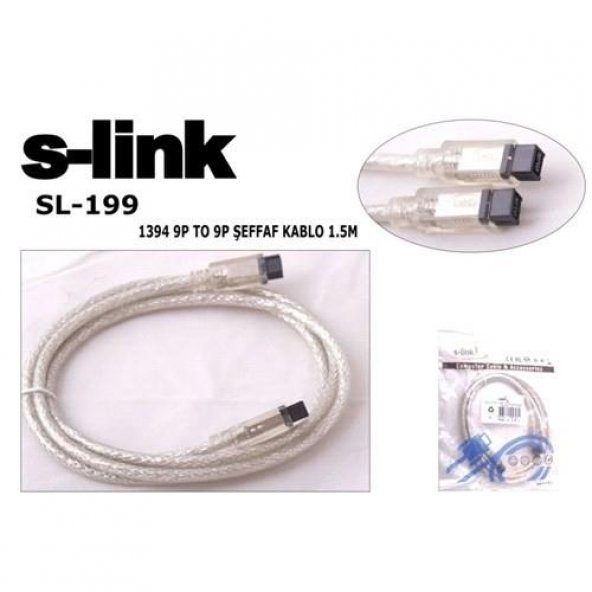 S-Link Sl-199 Ieee1394 9Pin To 9Pin 1.5M Firewire Kablosu - 2