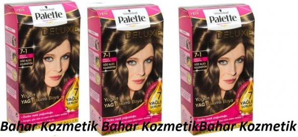 Palette Deluxe 7.1 Kullu Kumral Saç Boyası 3 Adet - 1
