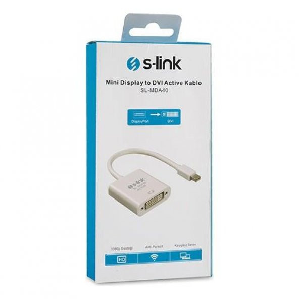S-link SL-MDA40 Mini Display to DVI Active Kablo - 2