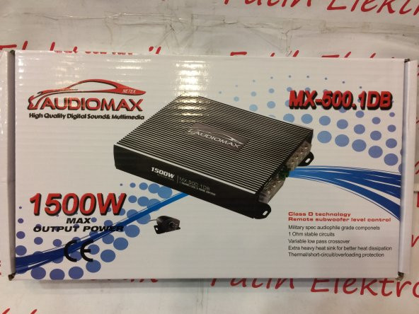 AUDİOMAX 1500 WATT MONO AMFİ BASS KONTOL APARATLI