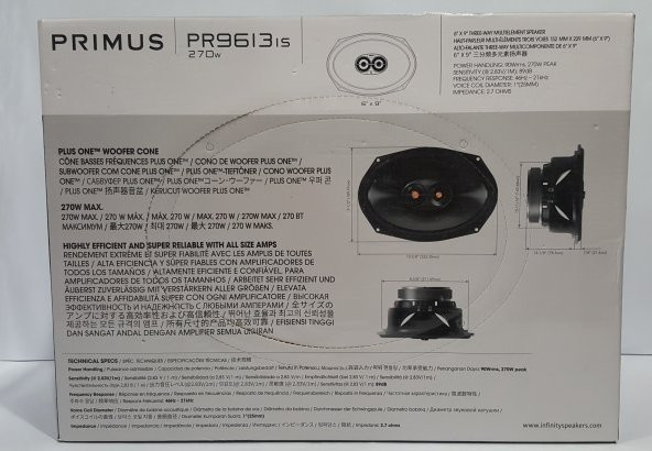 İNFİNİTY PR-9613IS 270 WATT OVAL OTO HOPARLÖR - 2