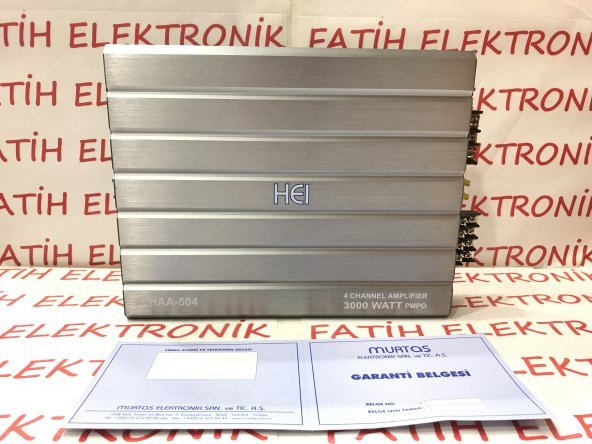 HEI HAA-504 3000 WATT 4 KANAL OTO AMFİ