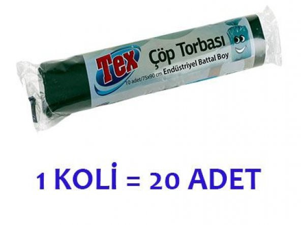 TEX 75X90 10LU END.BATTAL KALIN ÇÖP TORBASI 20Lİ KOLİ