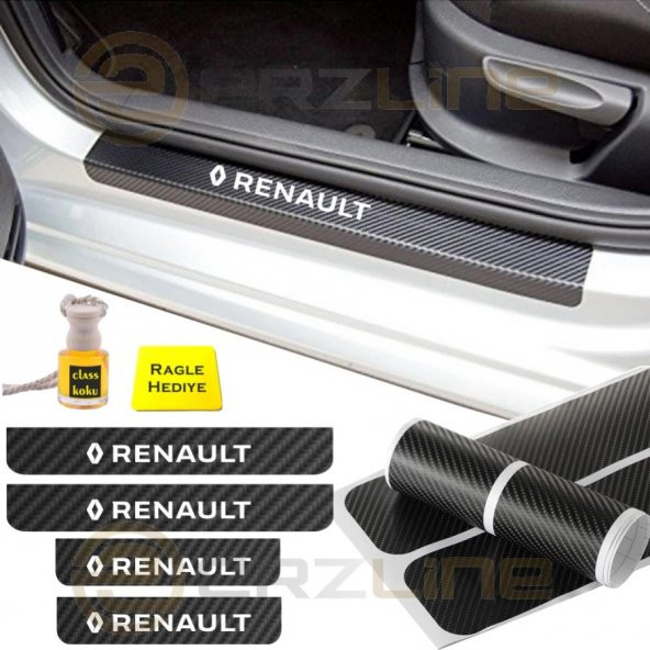 Renault Karbon Kapı Eşiği Sticker (4 Adet)