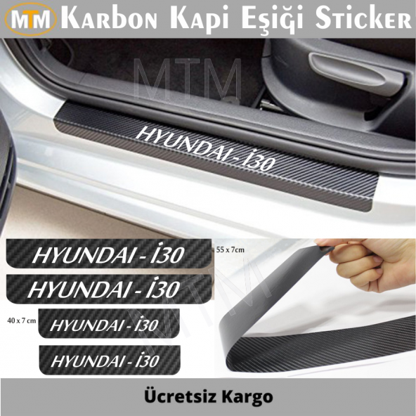 Hyundai İ30 Karbon Kapı Eşiği Sticker (4 Adet)