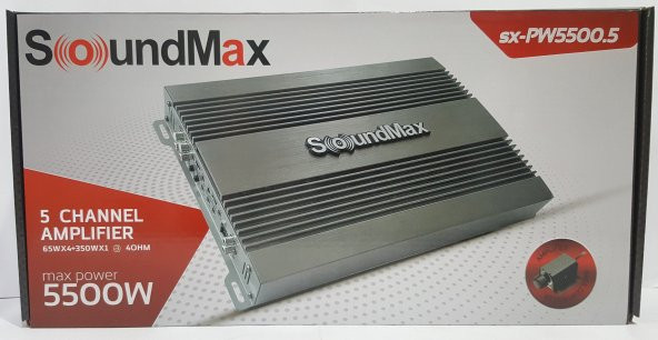 SOUNDMAX SX-PW5500.5 5500W 5 KANAL PROFESYONEL OTO AMFİ