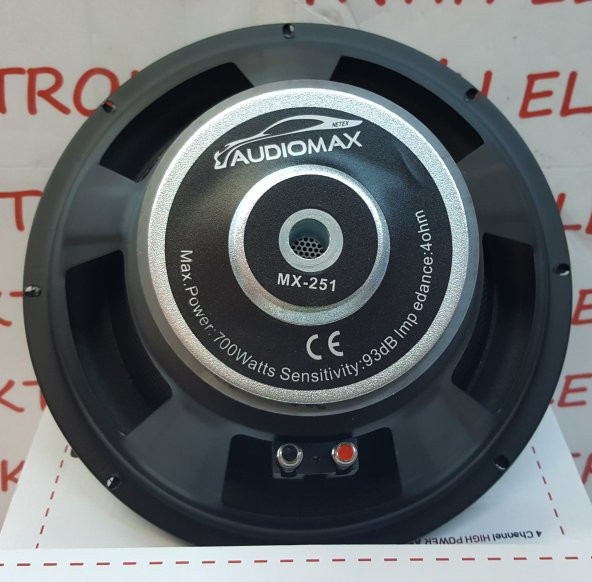 AUDİOMAX MX-251 25 CM 700 WATT SLİM OTO SUBWOOFER BASS - 3