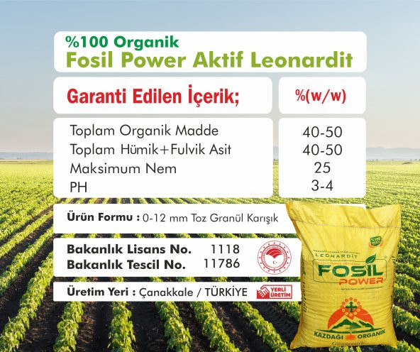 Fosil Power Organik Gübre Leonardit Ph 2-4 25 KG - 3