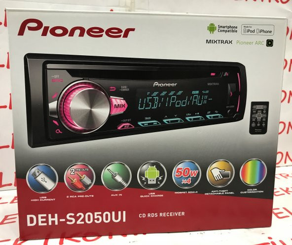 PIONEER DEH-S2050UI 2 AMFİ ÇIKIŞLI CD-USB-AUX UYUMLU OTO TEYP