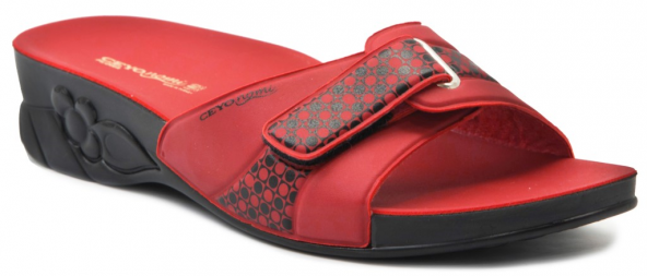 Ceyo Ceyo 8Y Flora Kırmızı Bayan Ayakkabı Terlik-Sandalet