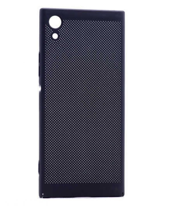 Sony Xperia XA1 Kılıf Delikli Rubber Kapak Siyah