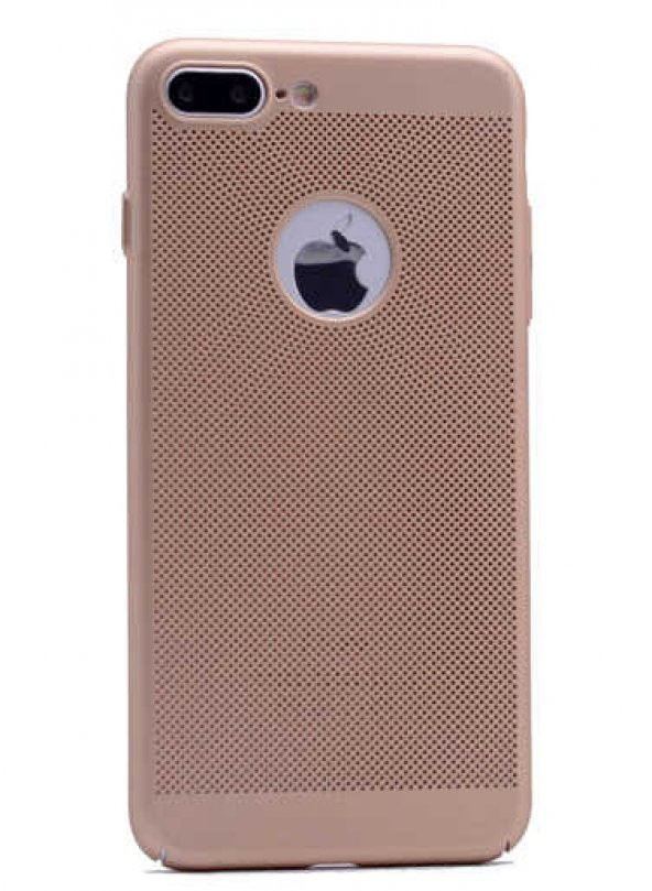Apple iPhone 7 Kılıf Delikli Rubber Kapak Gold