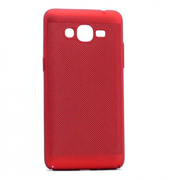 Samsung Galaxy J2 Prime Kılıf Delikli Rubber Kapak Kırmızı