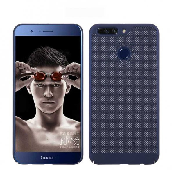 Huawei P Smart Kılıf Delikli Rubber Kapak Lacivert