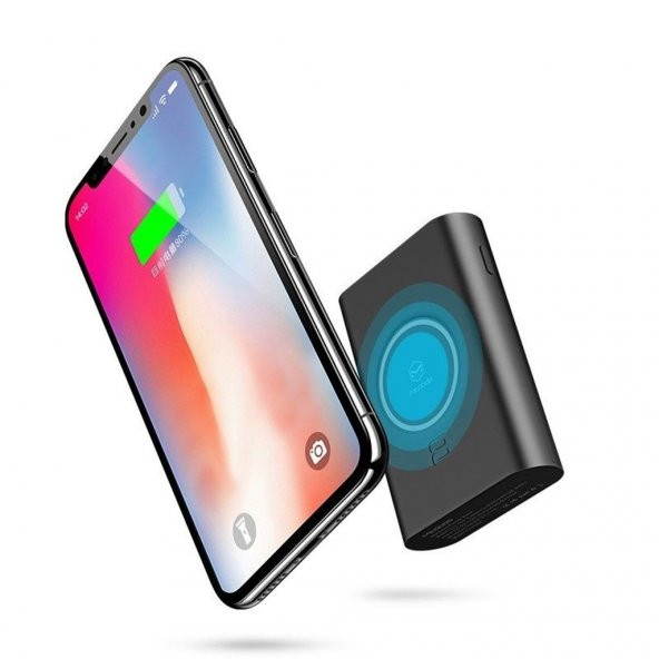 MCDODO CH-4851 iPhone X Qİ 8000mAh Kablosuz Wireless Powerbank Siyah