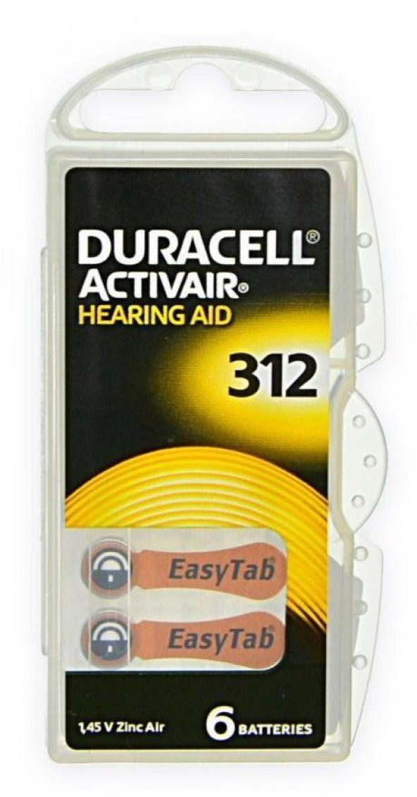 Duracell 312, PR41 Kulaklık İşitme Cihazı Pili 6lı Paket