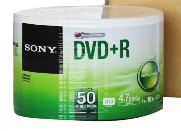 Sony Dvd+R 4.7 GB 50 Shirink (1 Paket)  (Artı)