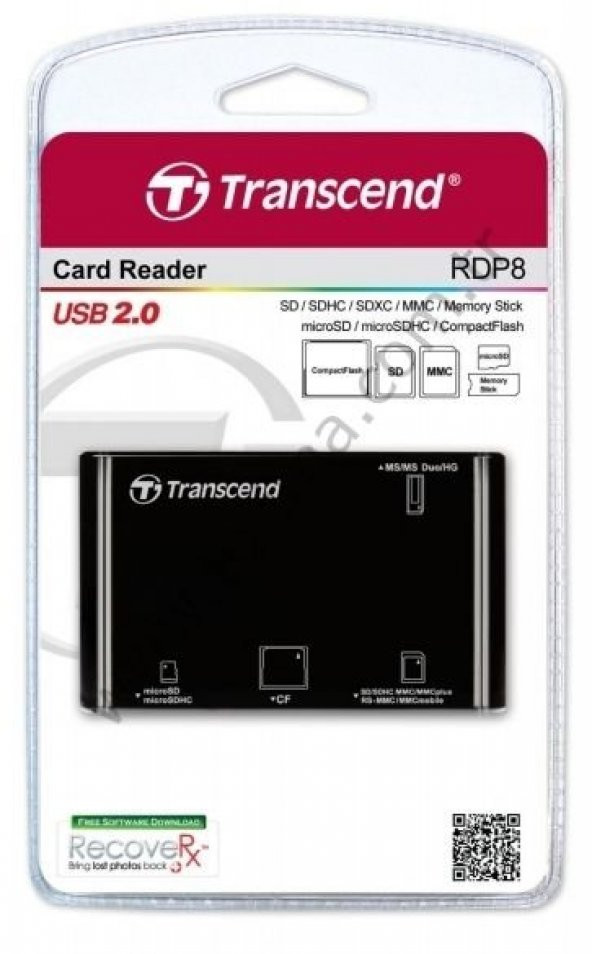 Transcend TS-RDP8K USB 2.0 Multi Card Reader (Siyah)