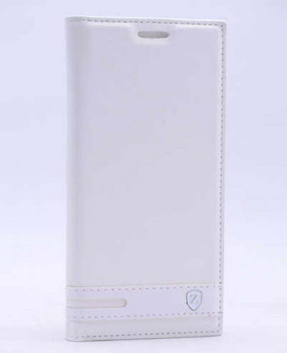 Samsung Galaxy J5 Prime Kılıf Elite Kapaklı Kılıf Beyaz