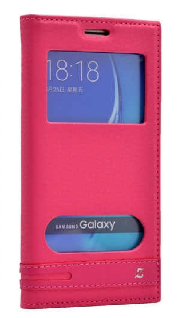 Samsung Galaxy J7 2016 Kılıf Elite Kapaklı Kılıf koyu pembe
