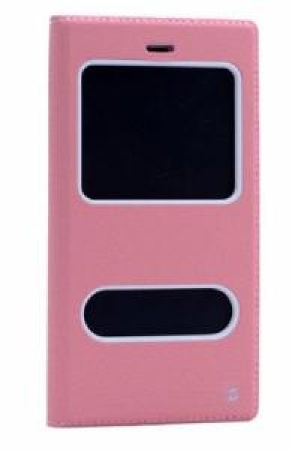 Huawei P9 Lite Kılıf Dolce Case kapaklı açık pembe