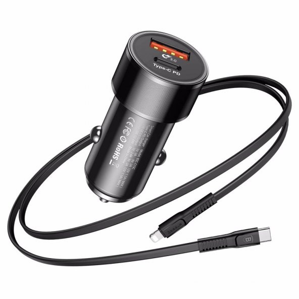 Baseus Small Screw Type-C PD Quick 36W Araç Şarj Cihazı - 4