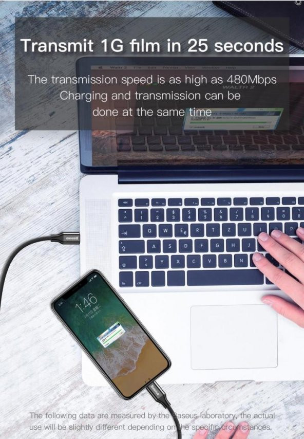 Baseus Yiven Type-C to İphone 1M Bir Ucu Type c Bir Ucu İphone - 8