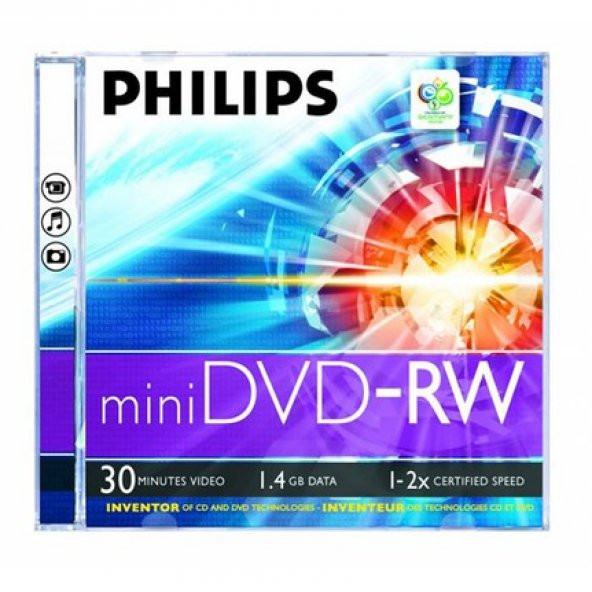 PHILIPS 1.4 GB 2 X 10 LU TEKLİ SLİM KUTULU 30MIN MİNİ DVD-RW