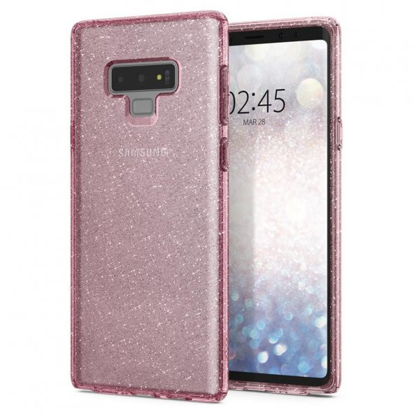 Galaxy Note 9 Kılıf, Spigen Liquid Crystal Glitter Rose