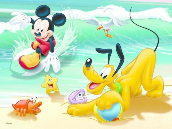 Mickey Mouse ve Pluto Sahilde 30lu Puzzle Yapboz Trefl
