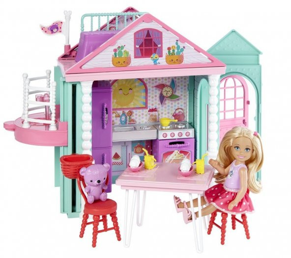 Barbie Chelseanin İki Katlı Evi (Chelsea Kulüp Evi) Oyuncak DWj50 - 7