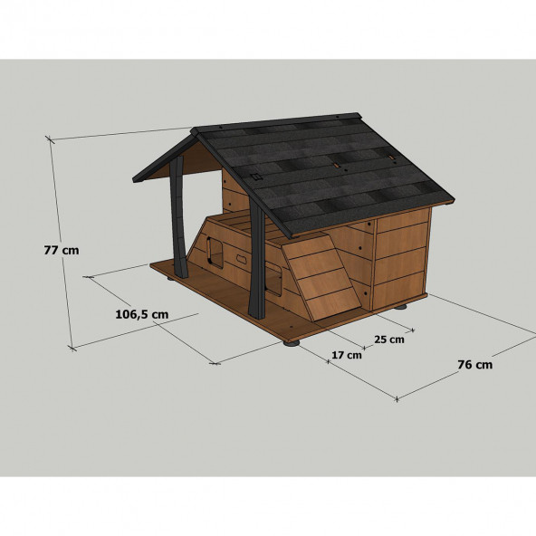 Mandu Ahşap Lüks Kedi Evi - 5