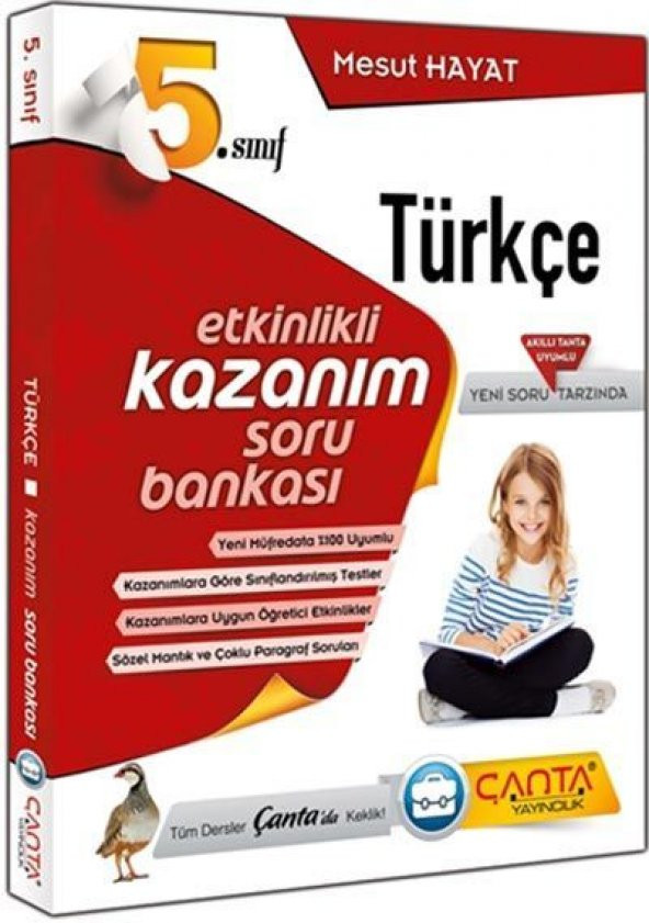 Çanta Yayınları 5. Sınıf Türkçe Etkinlikli Kazanım Soru Bankası