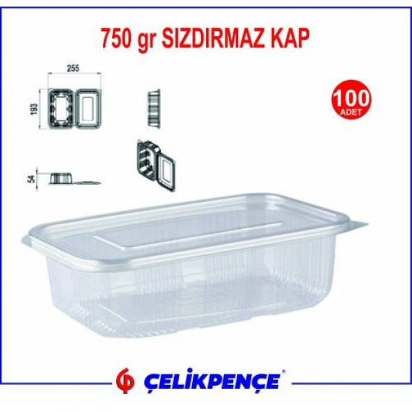 750 gr. Plastik Sızdırmaz Kap 100 Adet - 2
