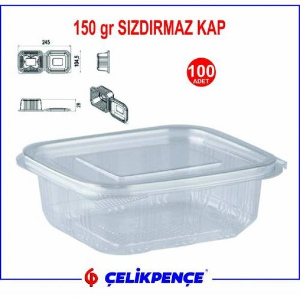 150 gr.  Plastik Sızdırmaz Kap 100 Adet - 2