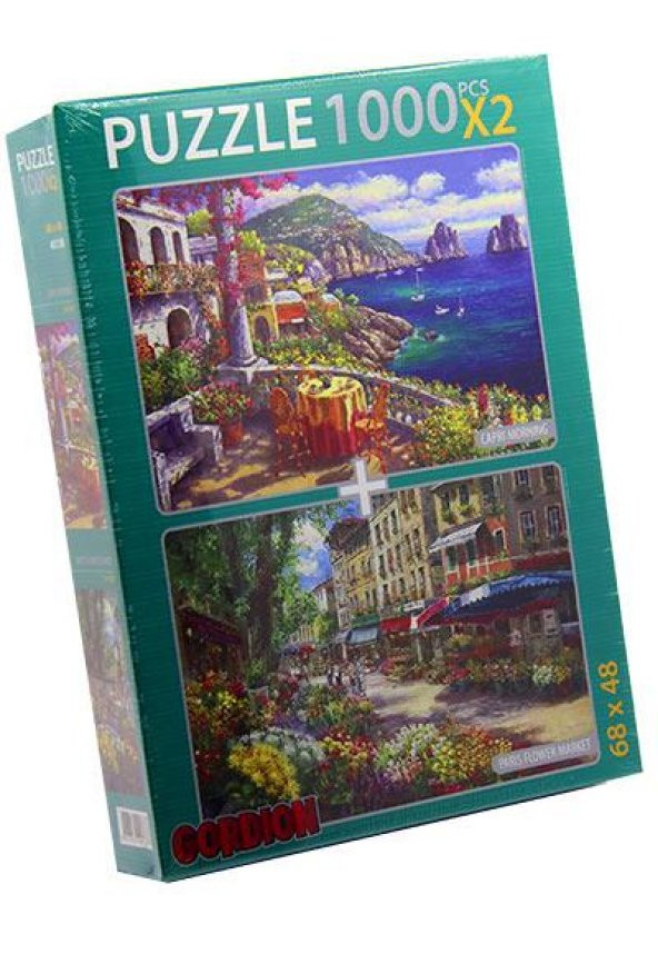 Parıs Flower Market ve  Caprı Mornıng 2X1000 Parça Yapboz Puzzle