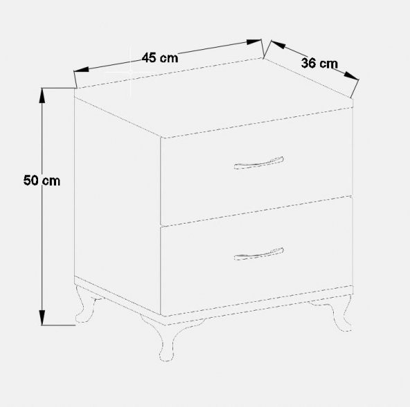 MASSAN YATAK ODASI KOMİDİN 2 ÇEKMECELİ ŞİFONYER - 2