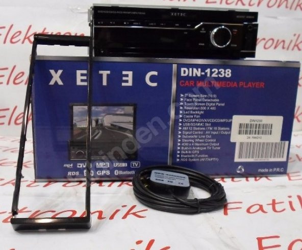 XETEC DIN-1238 KAFA ÇIKMALI NAVİGASYON/DVD/USB İNDASH OTO TEYP - 3