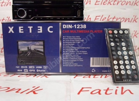 XETEC DIN-1238 KAFA ÇIKMALI NAVİGASYON/DVD/USB İNDASH OTO TEYP - 6