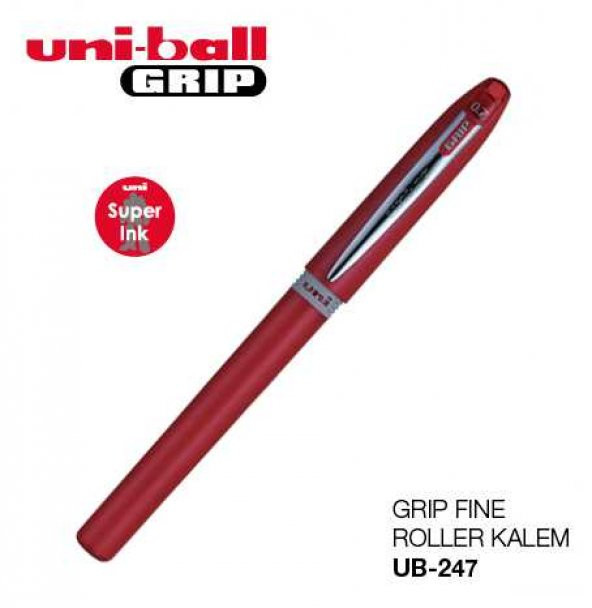 Uni-Ball UB-247 Roller Kalem Grip Fine 0.7 MM Kırmızı