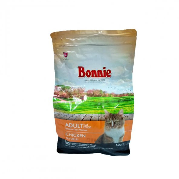 Bonnie Tavuklu Yetişkin Kedi Maması 1.5 kg