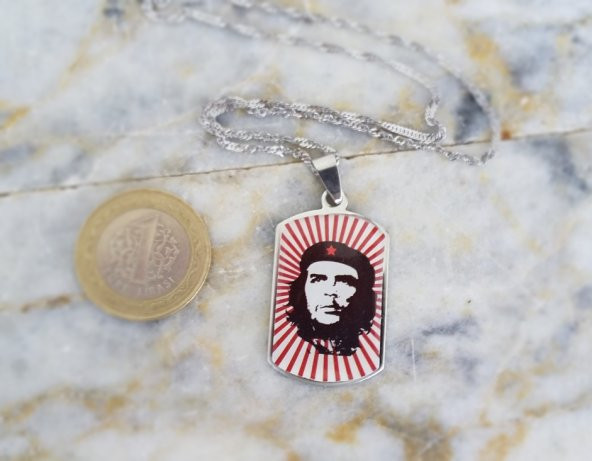 Che Guevara Çelik Erkek Bayan Unisex Kolye ve Zincir mçk197 - 2