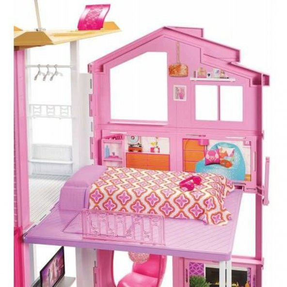 Barbie Muhteşem Malibu Evi Barbienin Evi Oyuncak Büyük Oyun Evi - 4