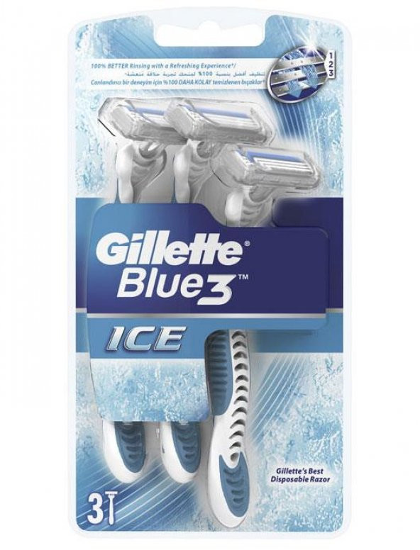Gillette Tıraş Bıçağı Blue 3 Ice 3lü Paket