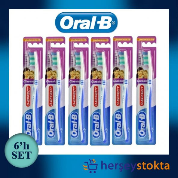 Oral-B Diş Fırçası Classic 3-Effect Medium 6lı Set