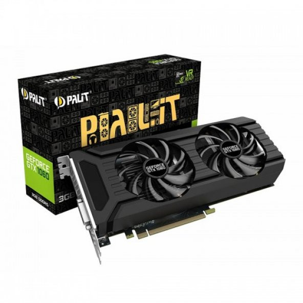 Palit GeForce® GTX 1060 Dual 3GB GDDR5 192-Bit DVI-D, HDMI 2.0b, 3x DP1.4 PCI-Express Ekran Kartı - 1
