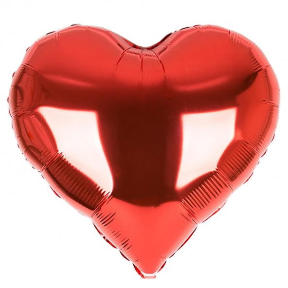 1 Adet Orta Kırmızı Kalp Folyo Balonu 60 cm Helyumla Uçan